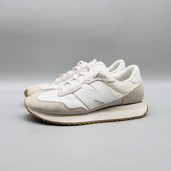 New Balance Shoes Womens 7.5 White Beige 237 Retro Running Athletic Sneakers - Picture 3 of 11